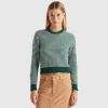 Cropped patterned sweater