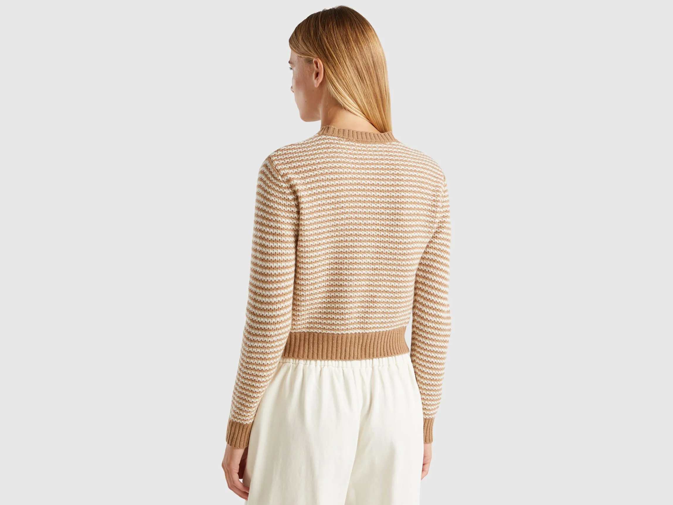 Cropped patterned sweater