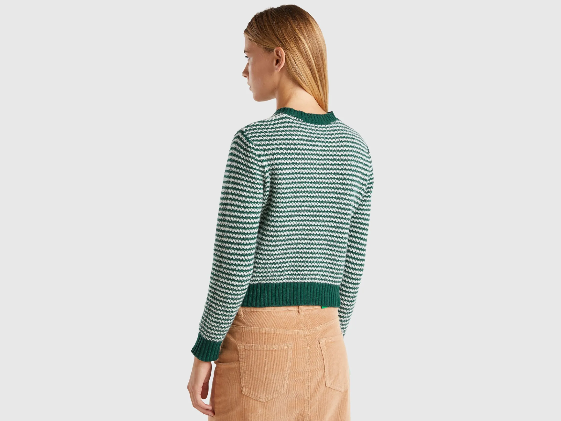Cropped patterned sweater