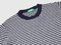 Cropped patterned sweater