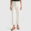 Cropped straight leg trousers