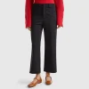 Cropped straight leg trousers
