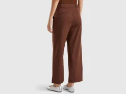 Cropped straight leg trousers