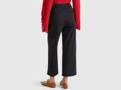 Cropped straight leg trousers