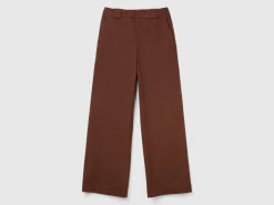 Cropped straight leg trousers