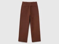 Cropped straight leg trousers