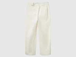 Cropped straight leg trousers