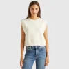 Cropped sweat fabric vest