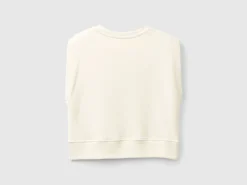 Cropped sweat fabric vest