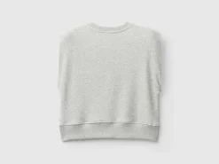 Cropped sweat fabric vest