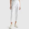 Cropped trousers in 100% linen