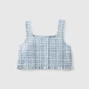 Cropped tweed top