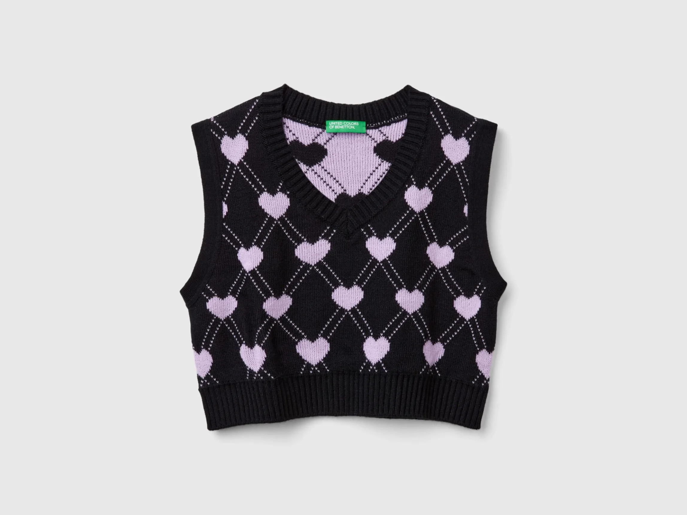 Cropped vest with heart motif
