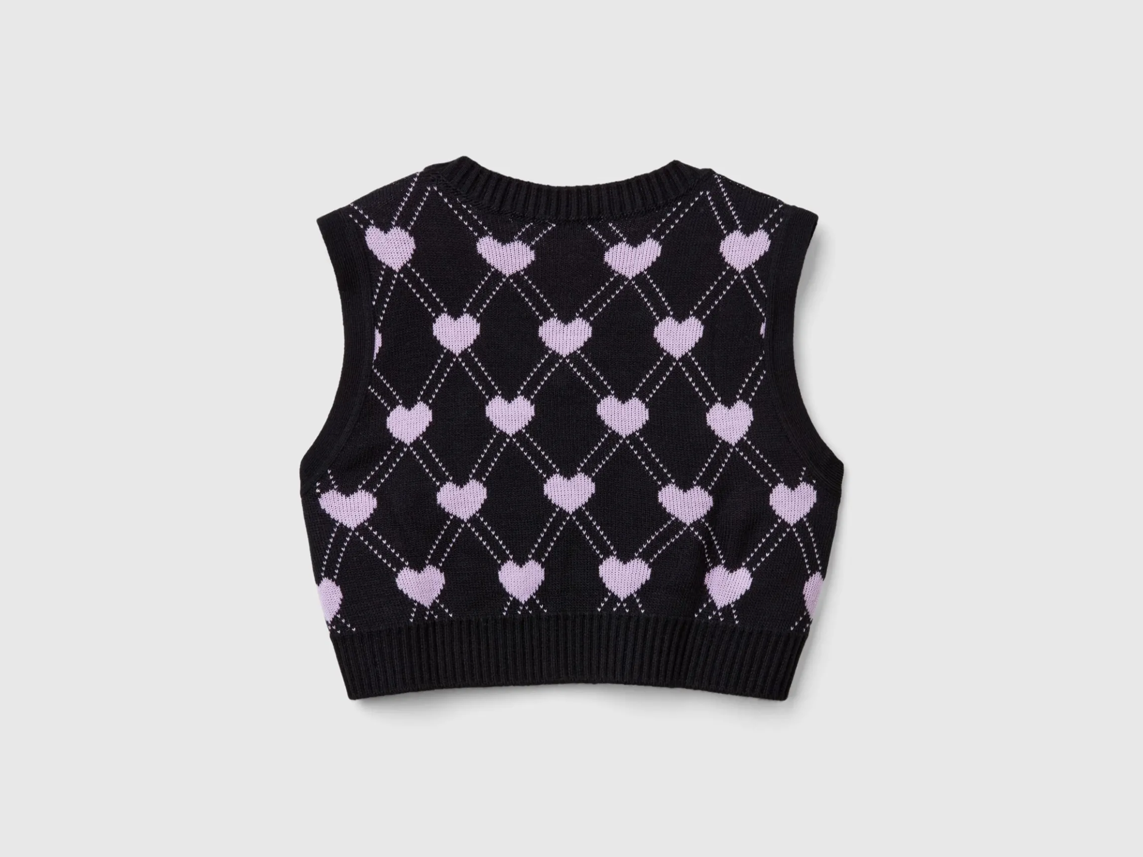 Cropped vest with heart motif