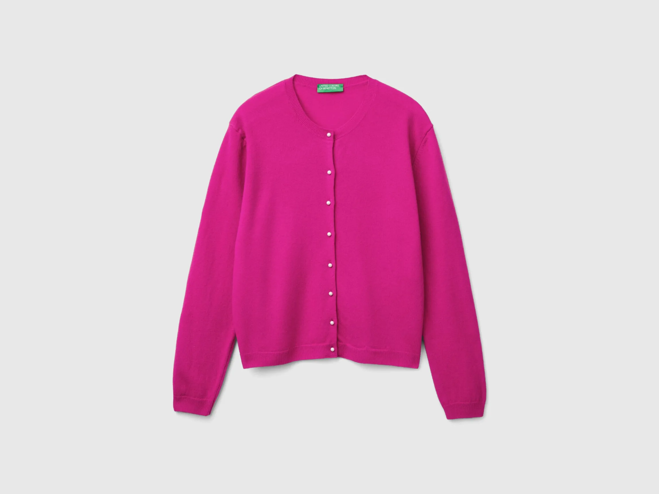 Cyclamen cardigan in pure Merino wool