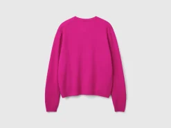 Cyclamen cardigan in pure Merino wool