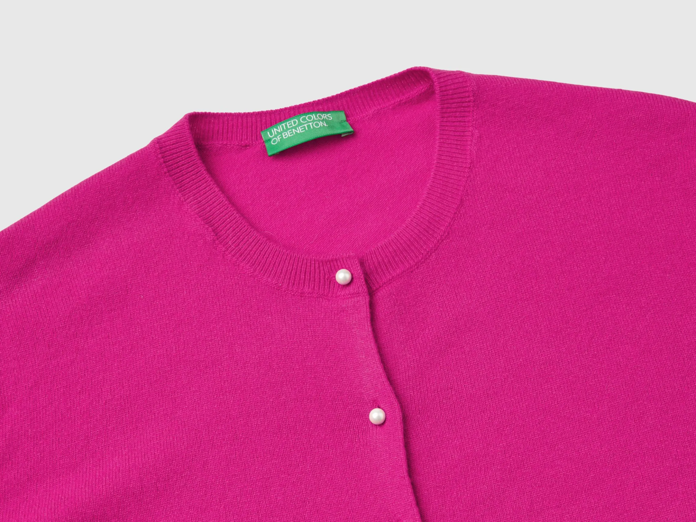 Cyclamen cardigan in pure Merino wool