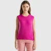 Cyclamen vest in pure Merino wool