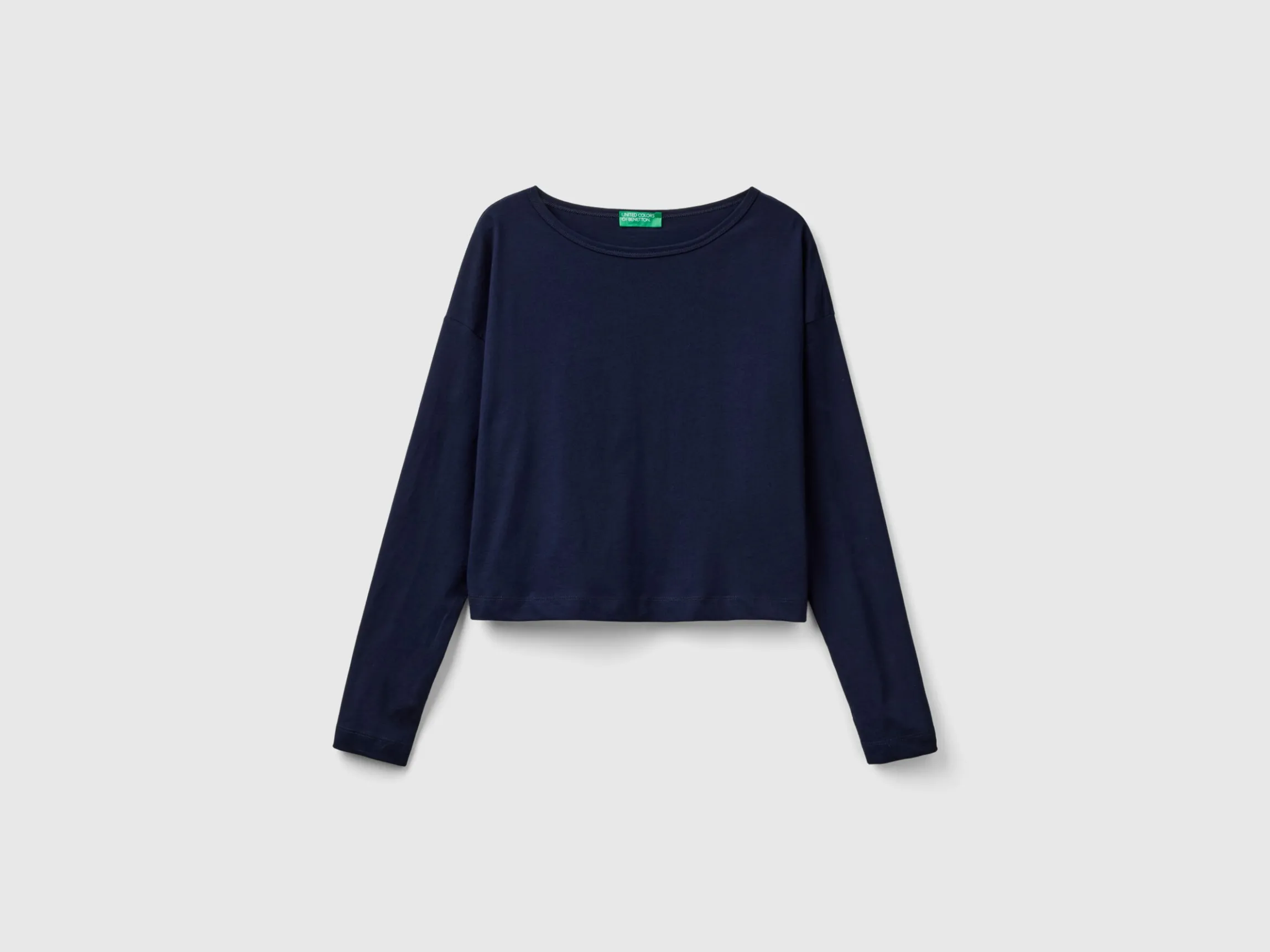 Dark blue long fiber cotton t-shirt