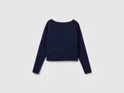 Dark blue long fiber cotton t-shirt