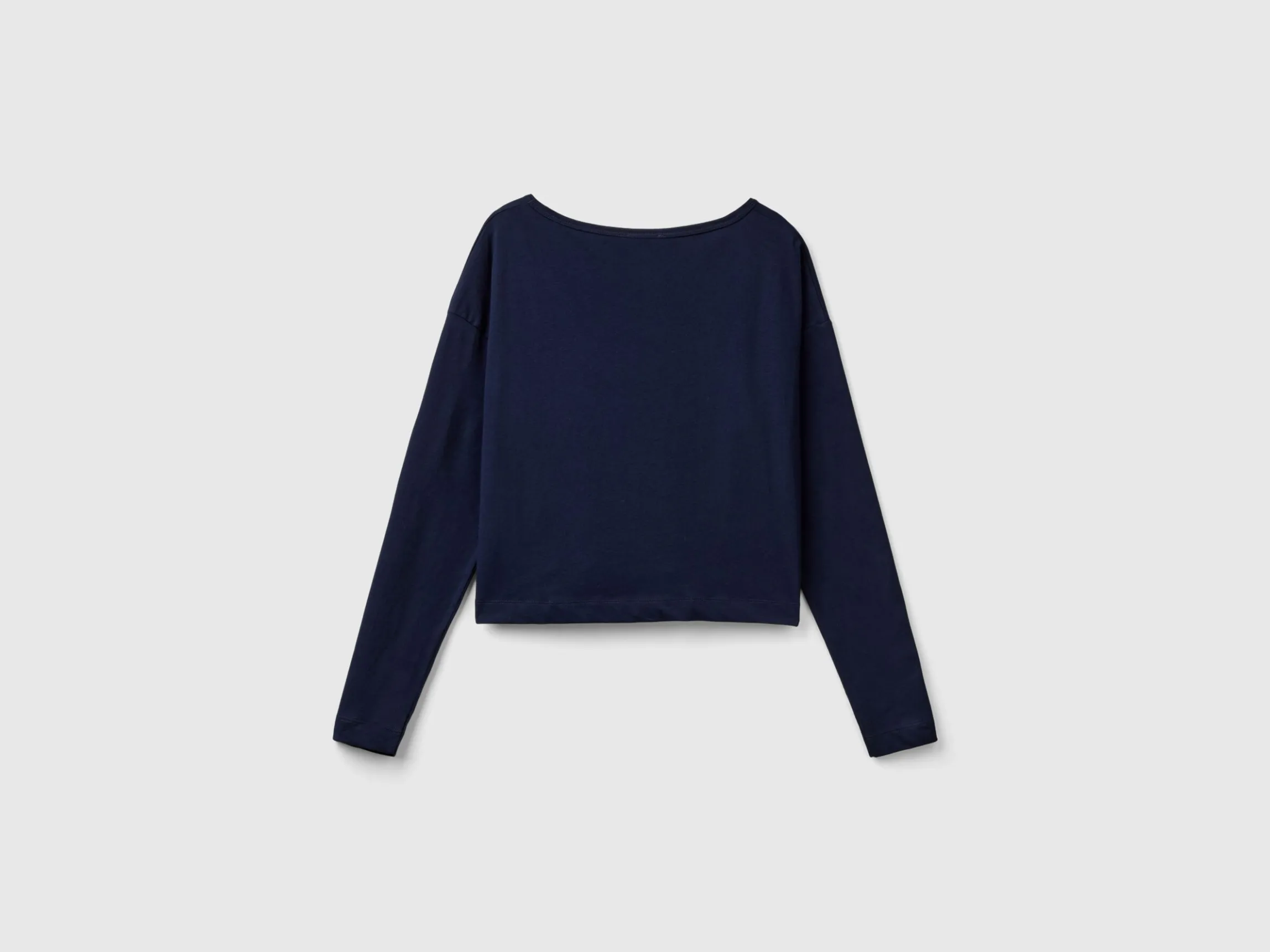 Dark blue long fiber cotton t-shirt