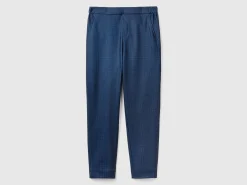 Dark blue Prince of Wales joggers