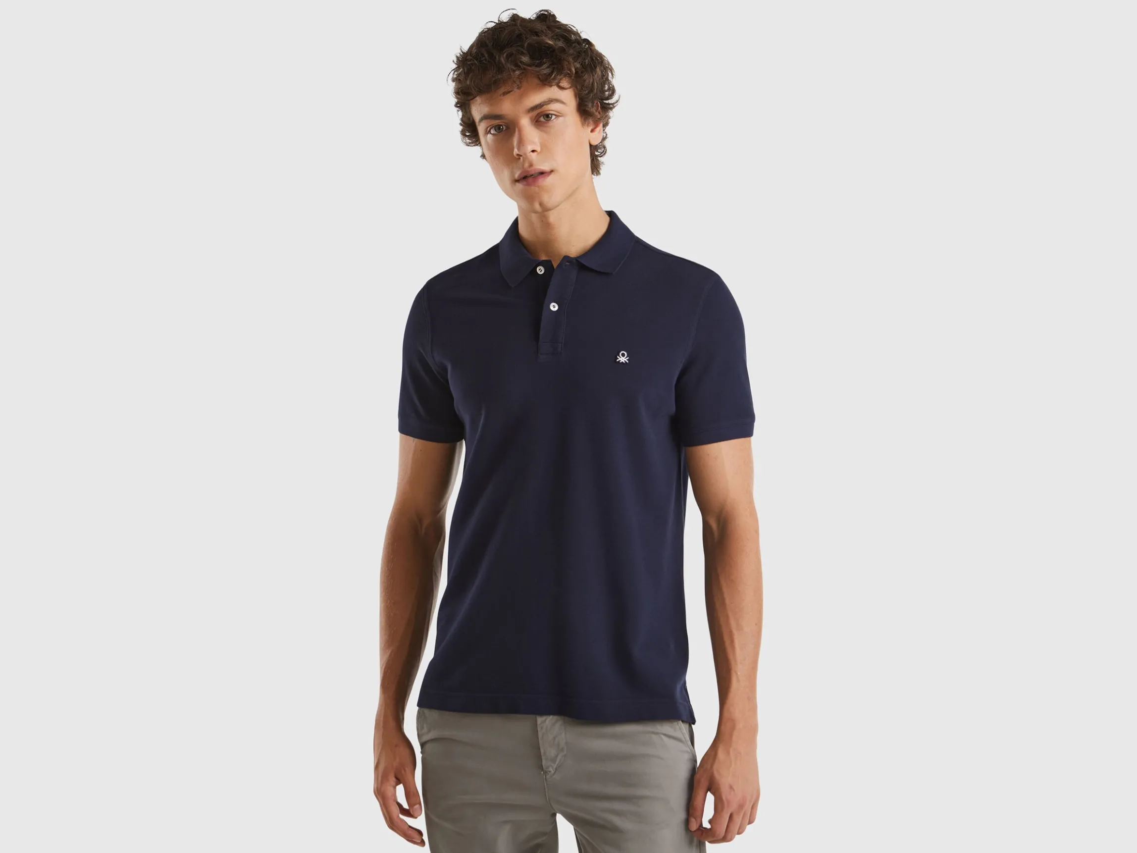 Dark blue regular fit polo