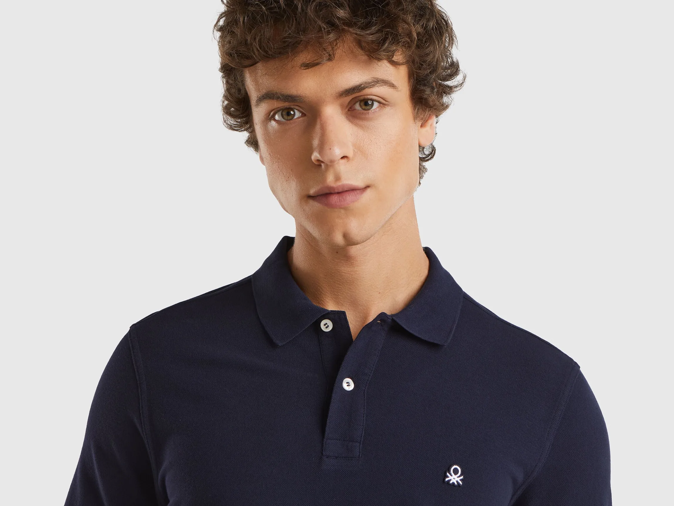 Dark blue regular fit polo