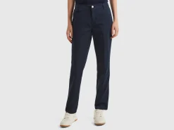 Dark blue slim fit cotton chinos
