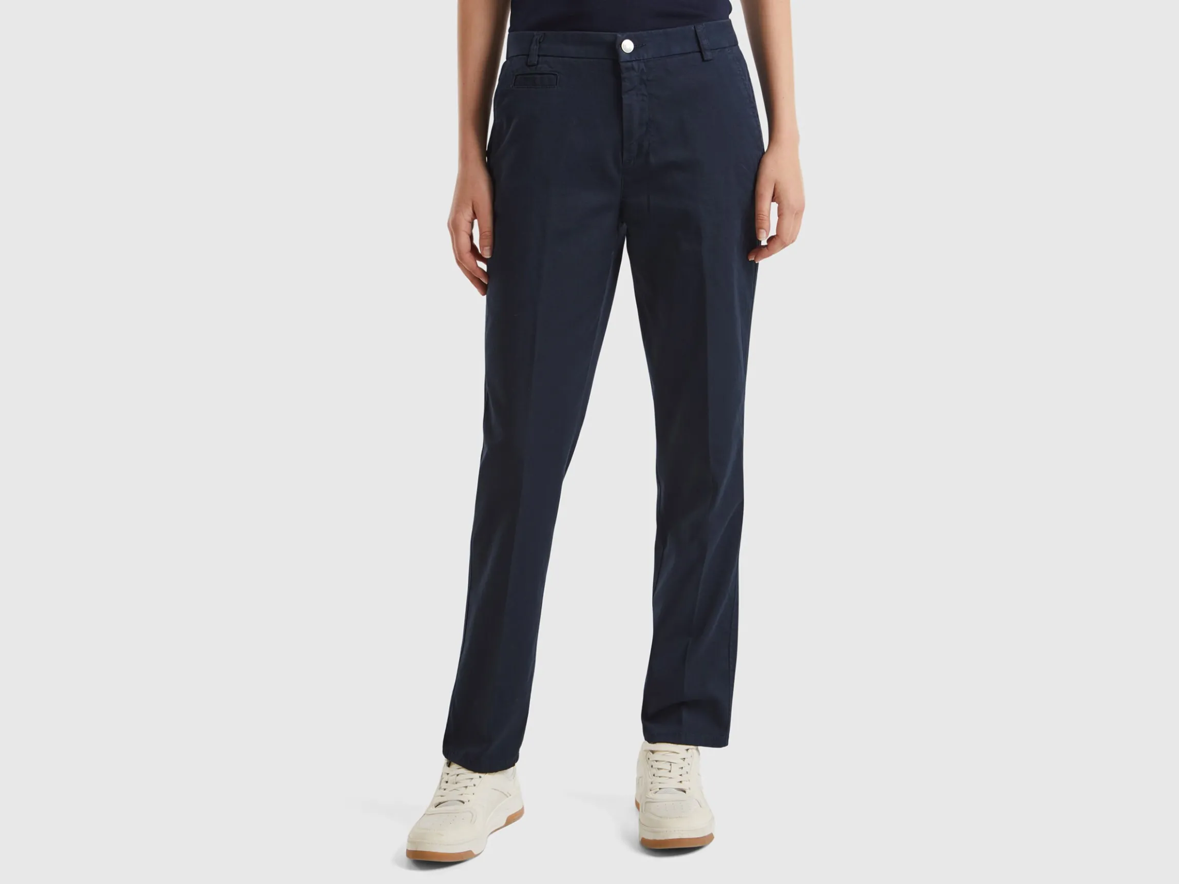 Dark blue slim fit cotton chinos
