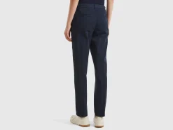 Dark blue slim fit cotton chinos