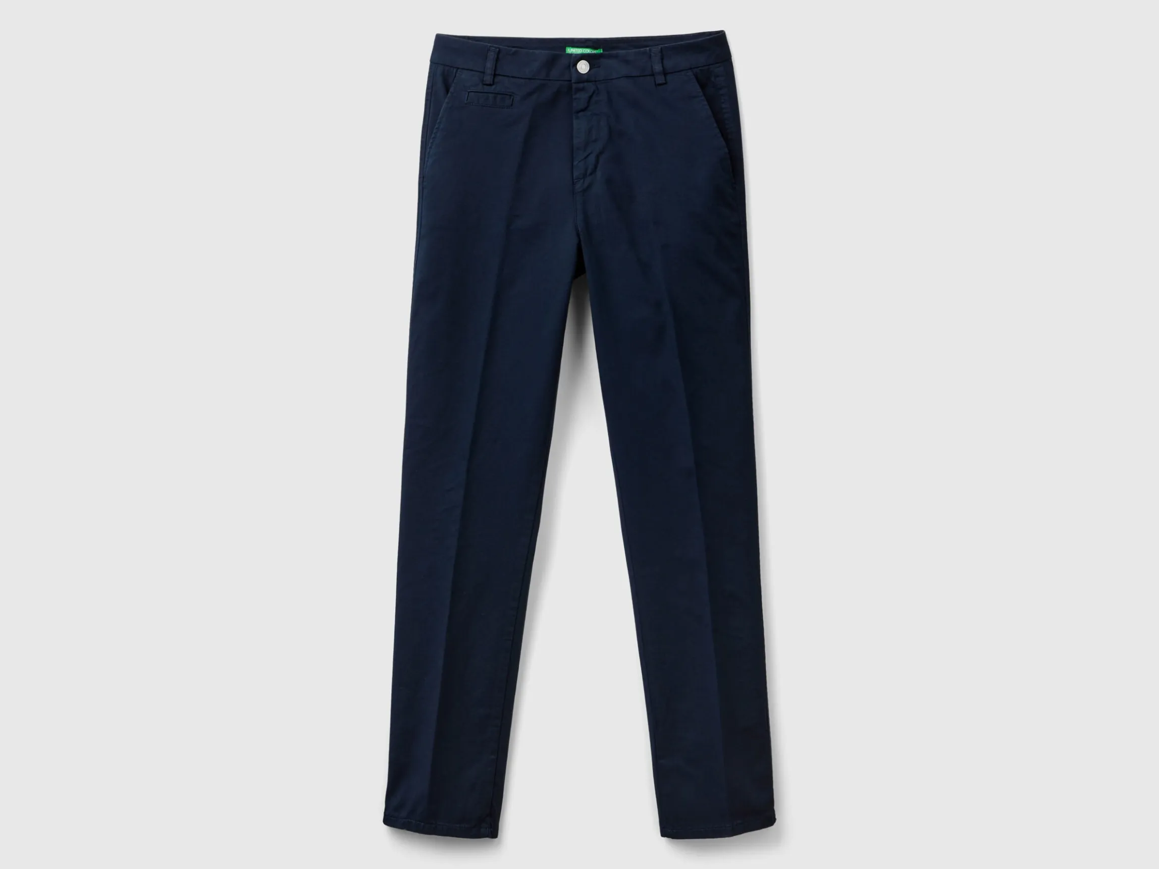 Dark blue slim fit cotton chinos