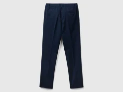 Dark blue slim fit cotton chinos