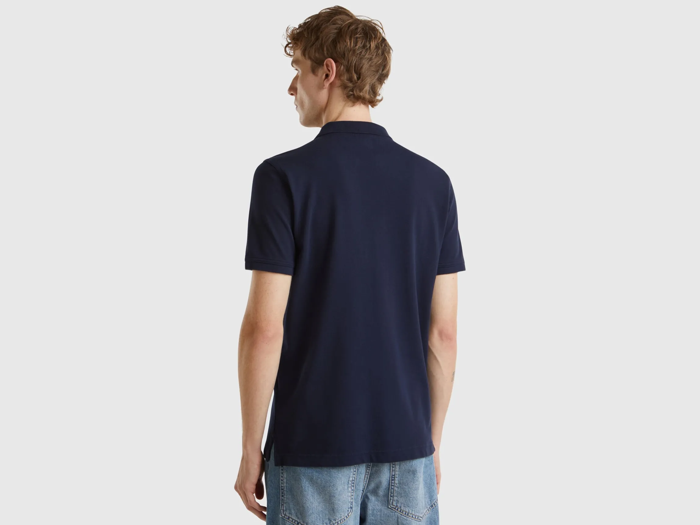 Dark blue slim fit polo