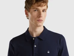 Dark blue slim fit polo