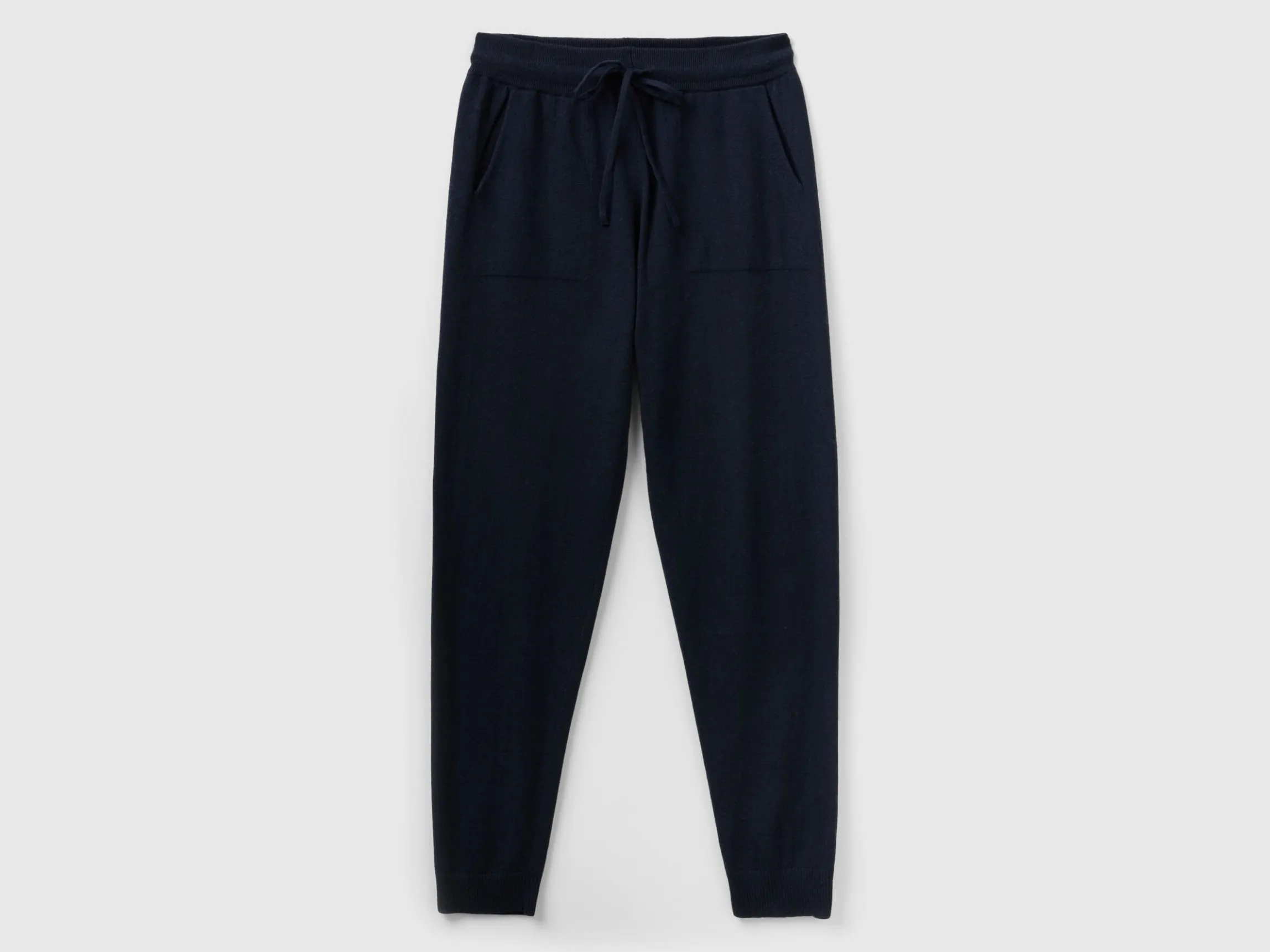 Dark blue sporty trousers in cashmere blend