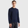 Dark blue sweater in pure Merino wool
