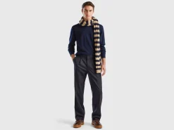 Dark blue sweater in pure Merino wool