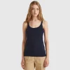 Dark blue tank top in pure cotton