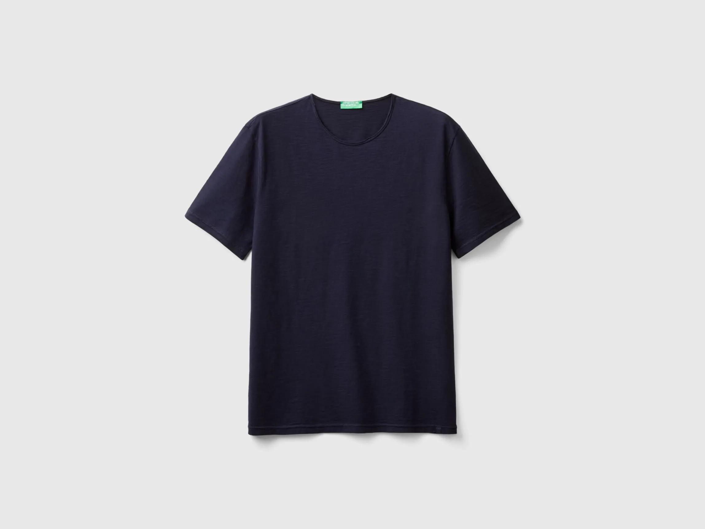Dark blue t-shirt in slub cotton