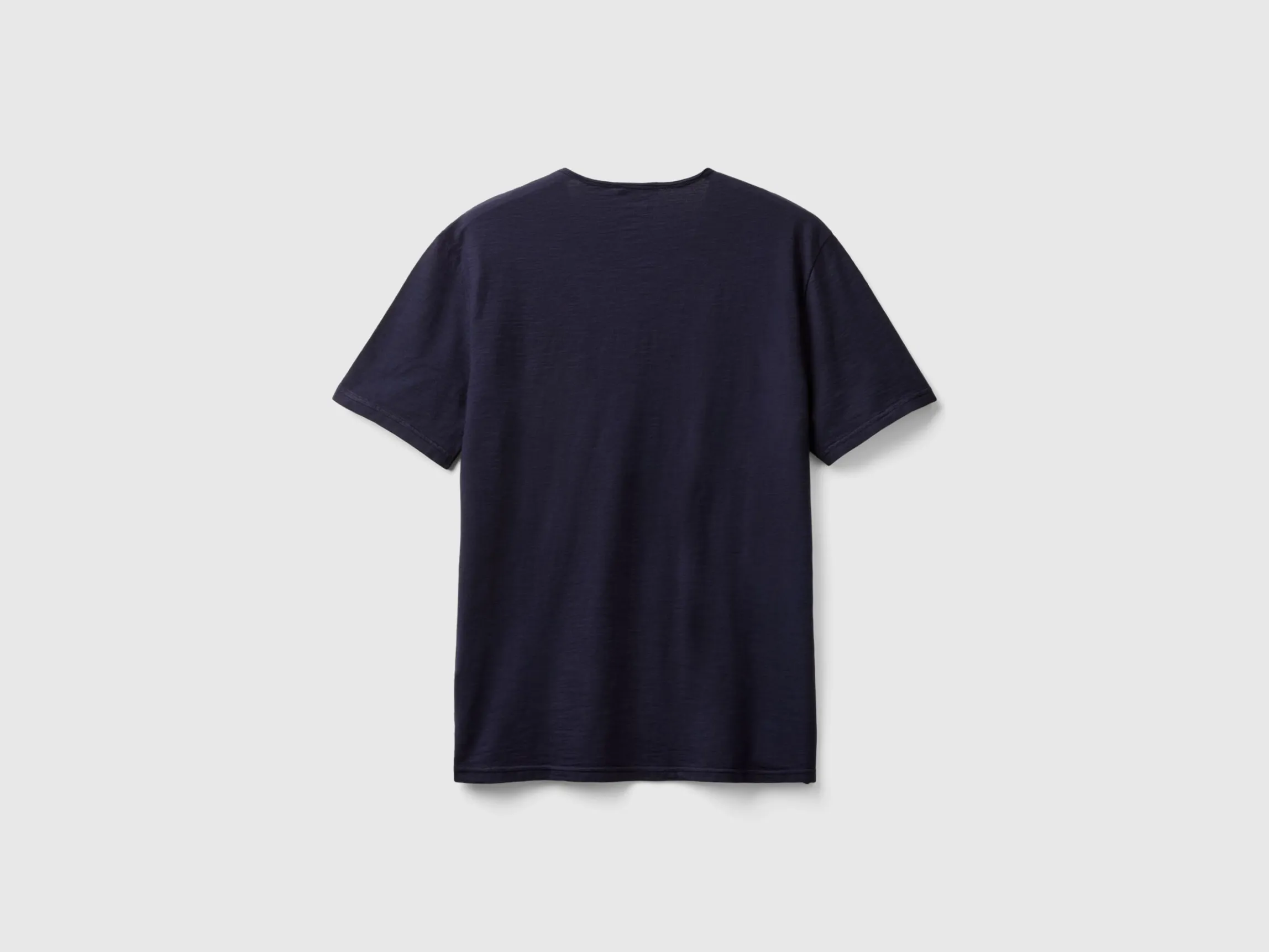 Dark blue t-shirt in slub cotton