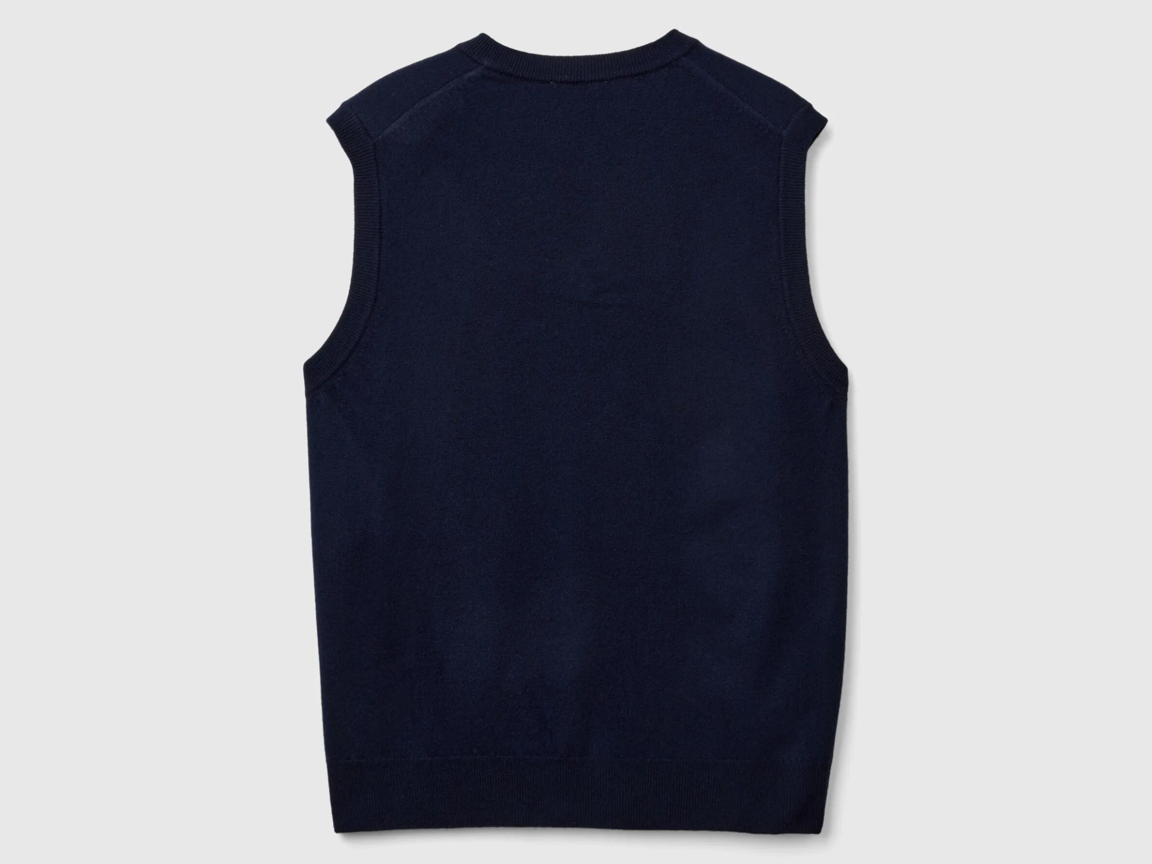Dark blue vest in pure Merino wool