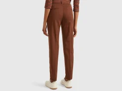 Dark brown slim fit cotton chinos