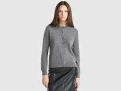 Dark gray cardigan in pure cashmere