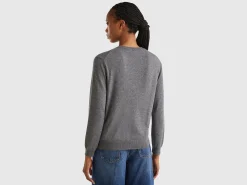 Dark gray cardigan in wool and cashmere blend