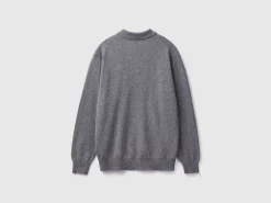 Dark gray polo in pure Merino wool