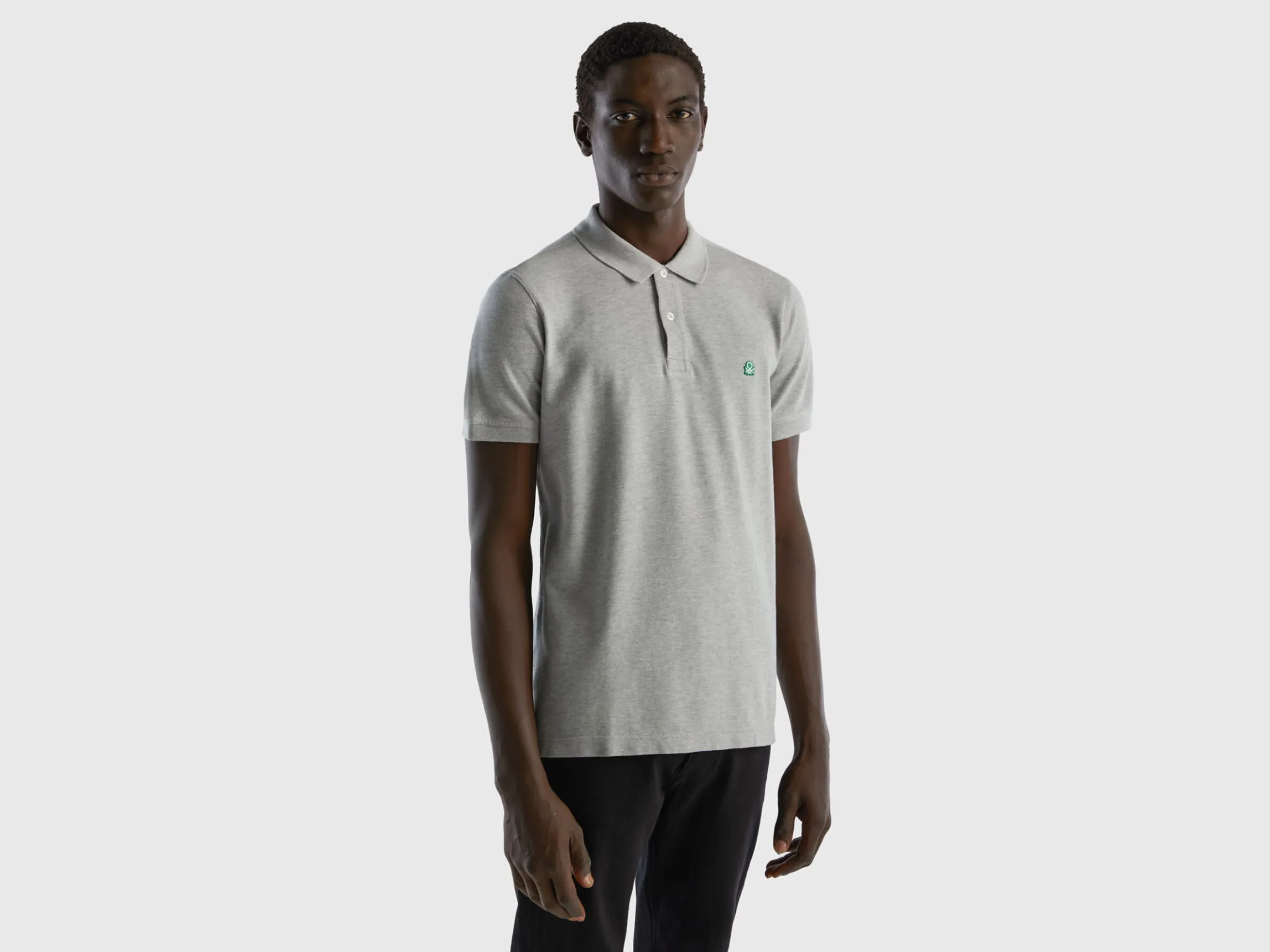 Dark gray regular fit polo