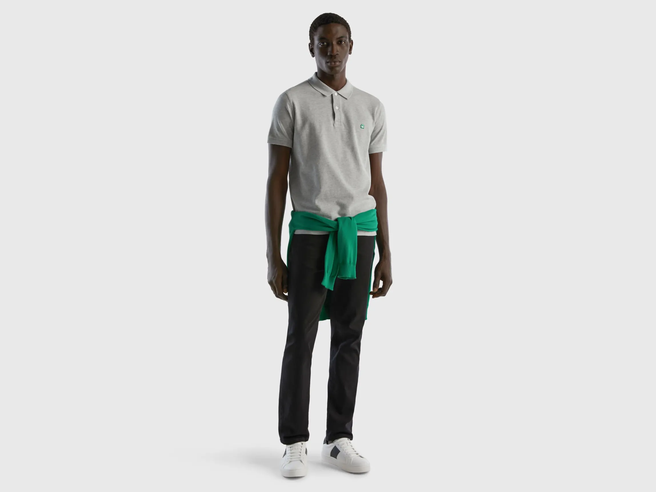 Dark gray regular fit polo