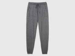 Dark gray sporty trousers in cashmere blend