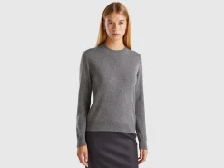 Dark gray sweater in pure cashmere